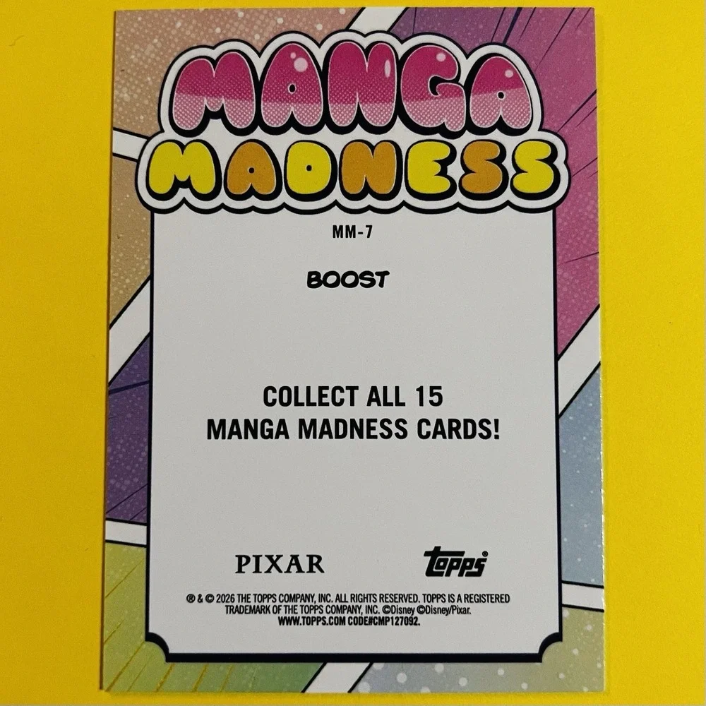 2026 Topps Disney Neon‎ Manga Madness Boost MM-1 Pixar Insert